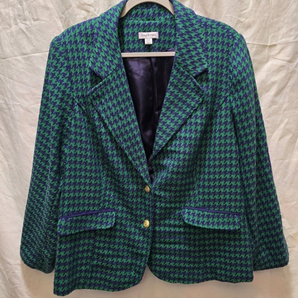Joan Rivers Plus Size 22 Houndstooth Blazer